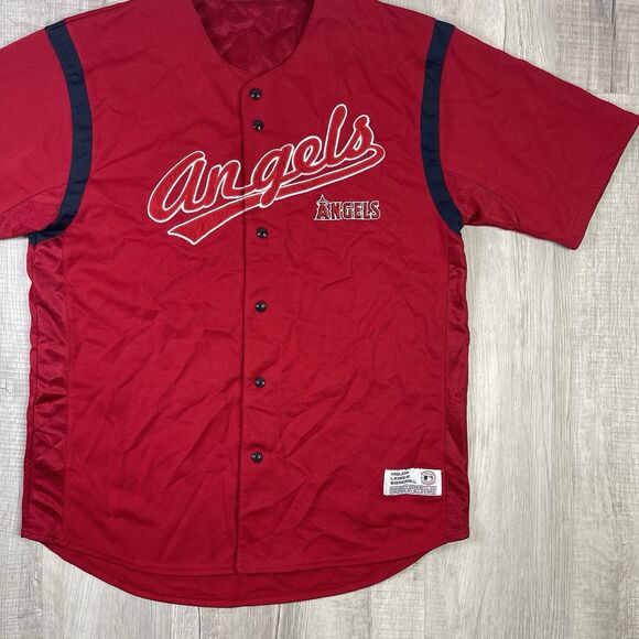 Vintage Dynasty MLB Anaheim Angels Men's Baseball Jersey Size XL Red Baseball RB - Picture 3 of 12